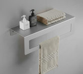 Açık Gri Galvaniz Havlu Askılı Banyo Rafı | Rehome
