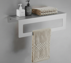 Açık Gri Galvaniz Havlu Askılı Banyo Rafı | Rehome