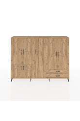 Arges Dolap 12 Raflı 2 Çekmeceli 7 Kapaklı 220x30x163 Çam-Çam
