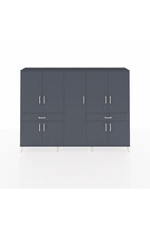 Arges Dolap 12 Raflı 2 Çekmeceli 8 Kapaklı 220x30x163 Antrasit-Antrasit