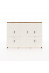 Arges Dolap 12 Raflı 2 Çekmeceli 8 Kapaklı 220x30x163 Çam-Aytaşı