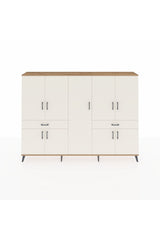Arges Dolap 12 Raflı 2 Çekmeceli 8 Kapaklı 220x30x163 Çam-Aytaşı