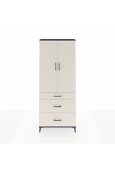 Arges Dolap 2 Raflı 3 Çekmeceli Tek Askılı 88x30x221 Antrasit-Aytaşı