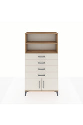 Arges Dolap 2 Raflı 4 Çekmeceli 2 Kapaklı 88x30x163 Çam-Aytaşı