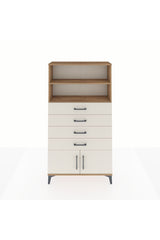 Arges Dolap 2 Raflı 4 Çekmeceli 2 Kapaklı 88x30x163 Çam-Aytaşı