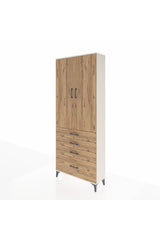 Arges Dolap 2 Raflı 4 Çekmeceli Tek Askılı 88x30x221 Aytaşı-Çam