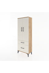 Arges Dolap 3 Raflı 2 Çekmeceli 2 Kapaklı 60x30x163 Çam-Aytaşı