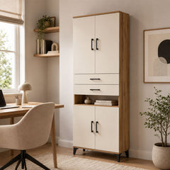 Arges Dolap 5 Raflı 2 Çekmeceli 4 Kapaklı 88x30x221 Çam-Aytaşı