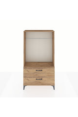 Arges Dolap Tek Raflı 2 Çekmeceli Tek Askılı 88x30x163 Çam-Çam