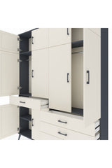 Arges Gardrop 5 Raflı 4 Çekmeceli 2 Askılı 176x30x221 Antrasit-Aytaşı