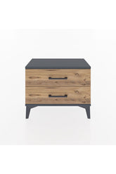 Arges Komodin 2 Çekmeceli 60x30x48 Antrasit-Çam