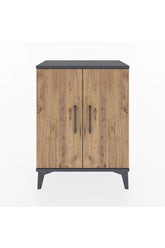 Arges Komodin 2 Raflı 2 Kapaklı 60x30x80 Antrasit-Çam