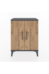 Arges Komodin 2 Raflı 2 Kapaklı 60x30x80 Antrasit-Çam