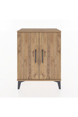 Arges Komodin 2 Raflı 2 Kapaklı 60x30x80 Çam-Çam