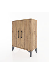 Arges Komodin 2 Raflı 2 Kapaklı 60x30x80 Çam-Çam