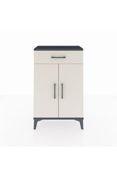 Arges Komodin 2 Raflı Tek Çekmeceli 2 Kapaklı 60x30x96 Antrasit-Aytaşı