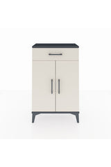 Arges Komodin 2 Raflı Tek Çekmeceli 2 Kapaklı 60x30x96 Antrasit-Aytaşı