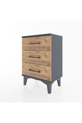 Arges Komodin 3 Çekmeceli 44x30x64 Antrasit-Çam