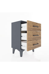Arges Komodin 3 Çekmeceli 44x30x64 Antrasit-Çam