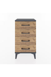 Arges Komodin 4 Çekmeceli 44x30x80 Antrasit-Çam