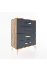 Arges Komodin 4 Çekmeceli 60x30x80 Çam-Antrasit