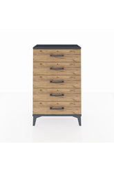 Arges Komodin 5 Çekmeceli 60x30x96 Antrasit-Çam