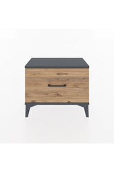 Arges Komodin Tek Çekmeceli 60x30x48 Antrasit-Çam