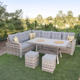 Aria | Rehome Rattan İki Puflu L Köşe Takımı | 708