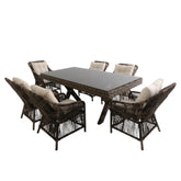 Bossa | Rattan Bahçe Masa Takımı | 100X180 6 Kişilik Bahçe Mobilyası