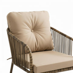 Capri Swing Artemis Üçlü Rattan Balkon Bahçe Takımı | Açık Kahve