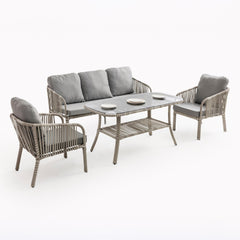 Capri Swing Artemis Üçlü Rattan Balkon Bahçe Takımı | Beyaz