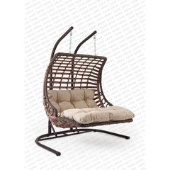 Capri Swing Bodrum Double Çiftli Rattan Bahçe Salıncağı | Rehome