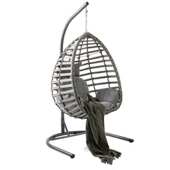 Capri Swing Gümbet Tekli Rattan Bahçe Salıncağı | Balkon Salıncağı