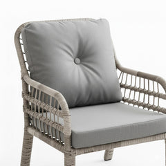 Capri Swing Pisa Üçlü Rattan Bahçe Balkon Oturma Grubu | Beyaz | 802