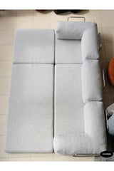 Fitilli Kadife 3 Kişilik Kanepe Yatak – Açılır Sünger Koltuk | 300x200 cm | Salon Misafir Yatağı | Gri