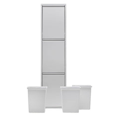 FlexBox 3 Kapaklı Çok Amaçlı Banyo Dolabı | 3 Bölmeli Kirli Sepeti