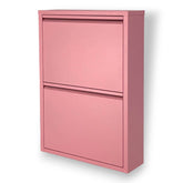 2 Raflı Metal Ayakkabılık | Pembe | 2li Metal Ayakkabı Dolabı | Rehome