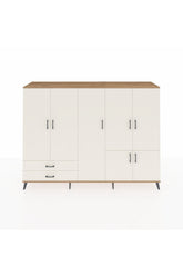 Hyperion Dolap 12 Raflı 2 Çekmeceli 7 Kapaklı 220x44x163 Çam-Aytaşı