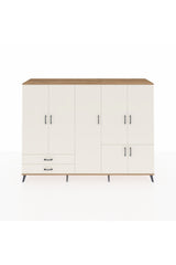 Hyperion Dolap 12 Raflı 2 Çekmeceli 7 Kapaklı 220x44x163 Çam-Aytaşı