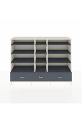 Hyperion Dolap 12 Raflı 3 Çekmeceli 220x44x163 Aytaşı-Antrasit
