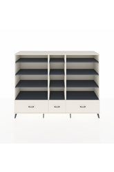 Hyperion Dolap 12 Raflı 3 Çekmeceli 220x44x163 Aytaşı-Antrasit/Aytaşı