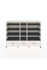 Hyperion Dolap 12 Raflı 3 Çekmeceli 220x44x163 Aytaşı-Antrasit/Aytaşı