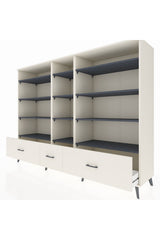 Hyperion Dolap 12 Raflı 3 Çekmeceli 220x44x163 Aytaşı-Antrasit/Aytaşı
