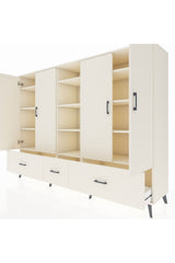 Hyperion Dolap 12 Raflı 3 Çekmeceli 4 Kapaklı 220x44x163 Aytaşı-Aytaşı
