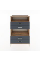 Hyperion Dolap 2 Raflı 4 Çekmeceli 88x44x134 Çam-Antrasit