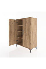 Hyperion Dolap 3 Raflı 2 Kapaklı 88x44x134 Çam-Çam