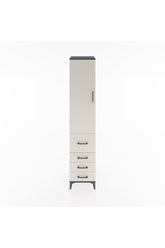 Hyperion Dolap 3 Raflı 4 Çekmeceli Tek Kapaklı 44x44x221 Antrasit-Aytaşı