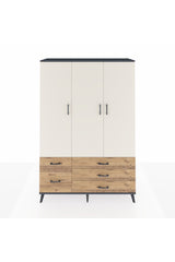 Hyperion Dolap 5 Raflı 5 Çekmeceli Tek Askılı 132x44x195 Antrasit-Aytaşı/Çam