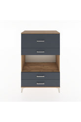 Hyperion Dolap Tek Raflı 4 Çekmeceli 88x44x134 Çam-Antrasit