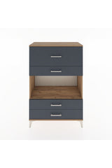 Hyperion Dolap Tek Raflı 4 Çekmeceli 88x44x134 Çam-Antrasit